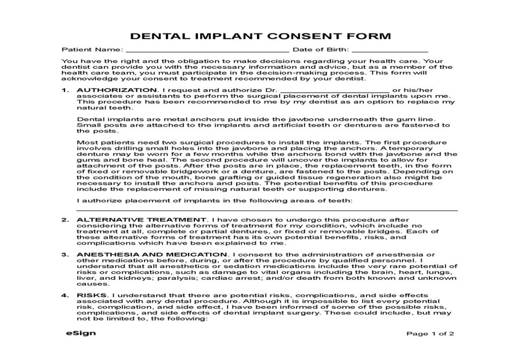 Essential Consent Form for Dental Implants Explained